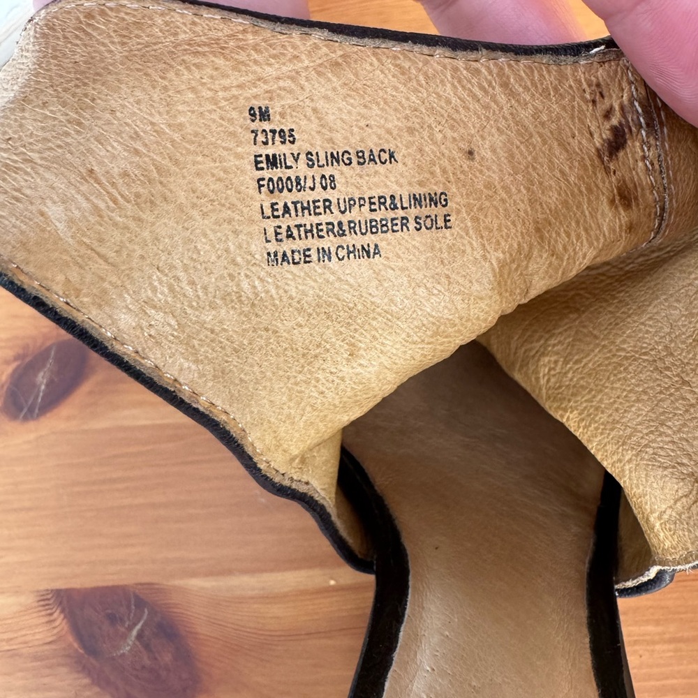 Frye Black Cutout Heels with Brown Platform - Picture 4 of 6